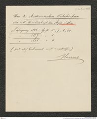 k.k. naturhistorisches Hofmuseum, Intendanzakten 1885-1896 (Hauer), Aktenzahl Z.469.c/1888, Seite 1